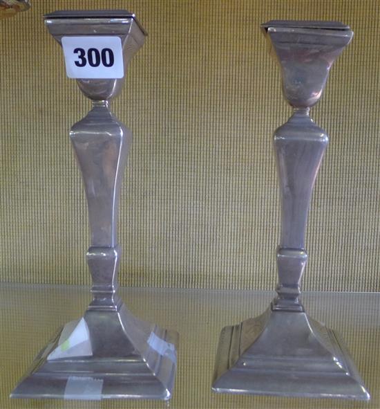 Pair of silver candlesticks